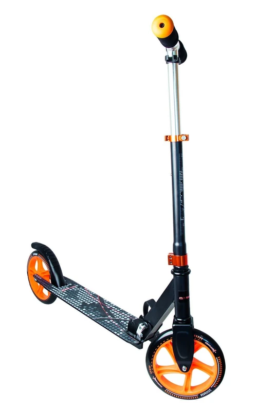 muuwmi Aluminium Scooter 200 mm ABEC 5 GS Approved Height Adjustable Black Orange