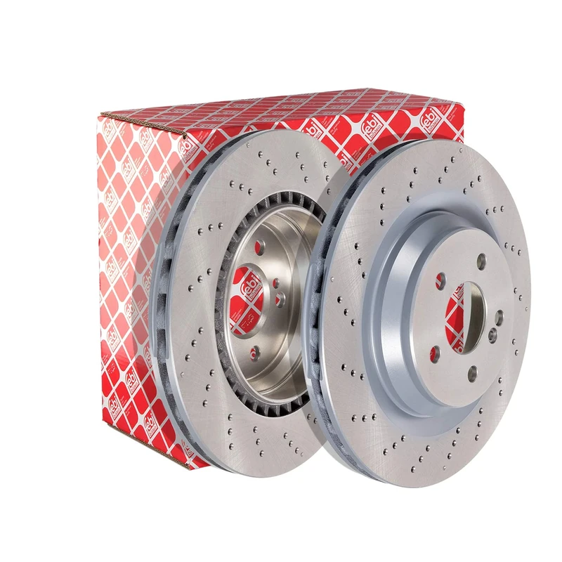 febi bilstein 43876 Brake Disc Set (2 Brake Disc) rear, perforated / internally ventilated, No. of Holes 5