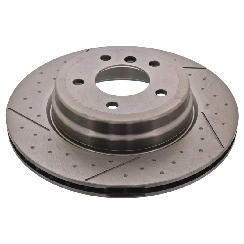 febi bilstein 43800 Brake Disc Set (2 Brake Disc) rear, perforated / internally ventilated, No. of Holes 5