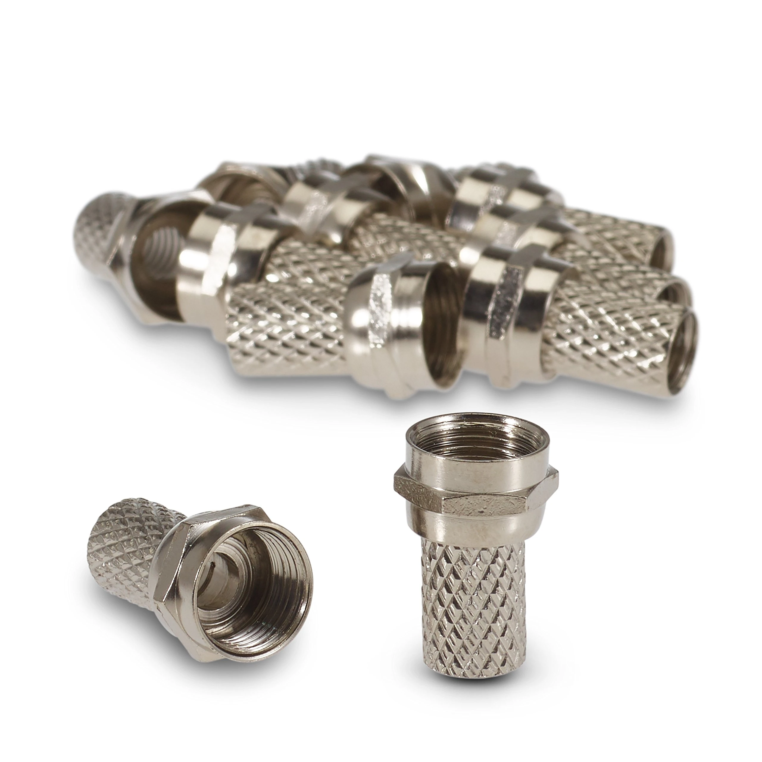 SSL Satellites 50 Pieces F Male Plug Connectors Waterproof Micro Screw/Twist On Aerial Coaxial Cable RG6