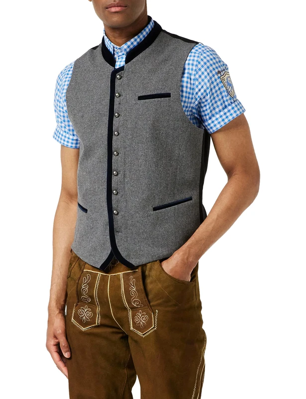 Stockerpoint Men's Alonso Costume Vest, Grey Midnight Blue, 46
