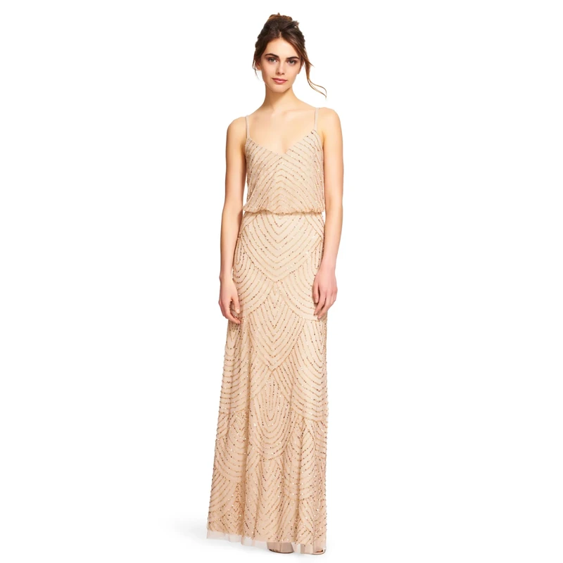 Adrianna Papell Women's 091866700 Dress, Gold (Champ/Gold Cpg), 12 (Size: 8)