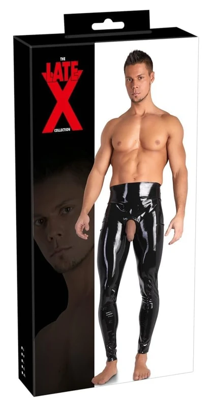 Late X Men's Latex Leggings, Small - Image 1