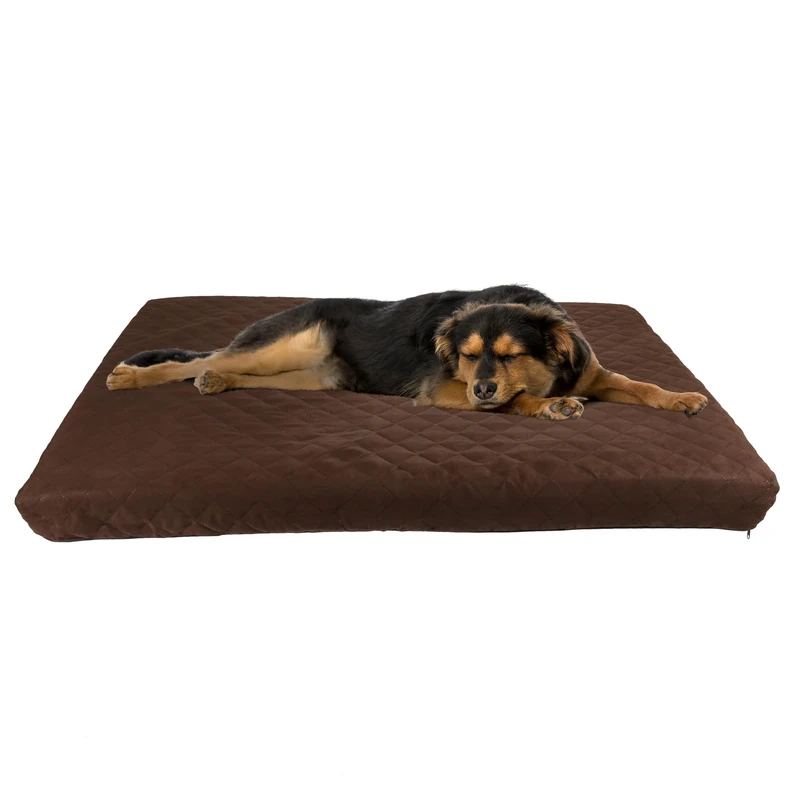 Petmaker Waterproof Memory Foam Pet Bed- Indoor/Outdoor Dog Bed with Water Resistant Non Slip Bottom and Removeable Washable Cover, 44 x 35 Brown
