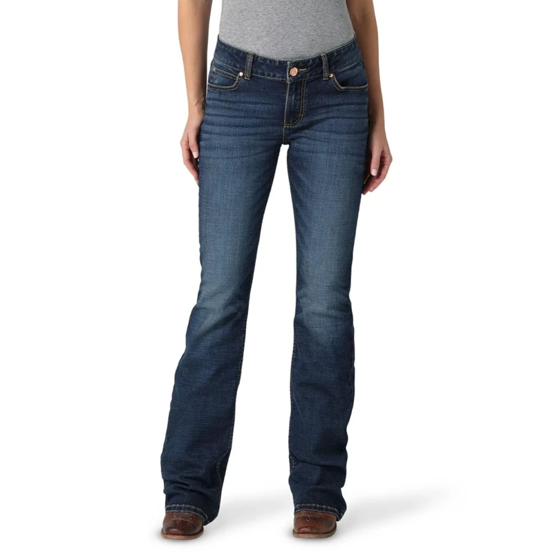 Wrangler Women's Rise Boot Cut Jean, Mid Wash, 1W / 34L