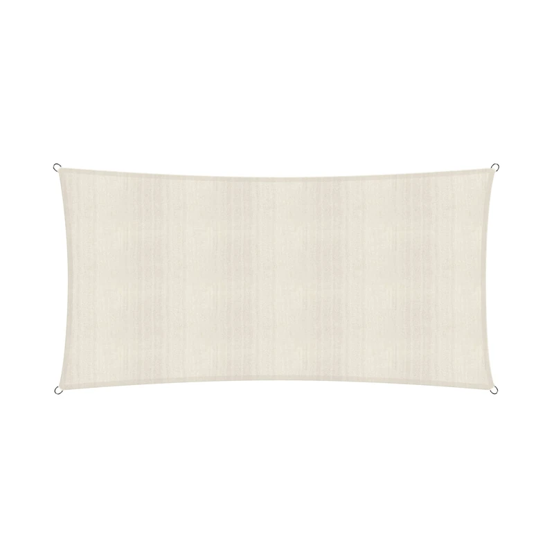 Lumaland Sunsail Rectangular 3 x 5 m | Weatherproof Sun Protection with Ropes | Terrace, Garden and Balcony, HDPE Sail Canvas, UV Protection [Cream] - Image 1