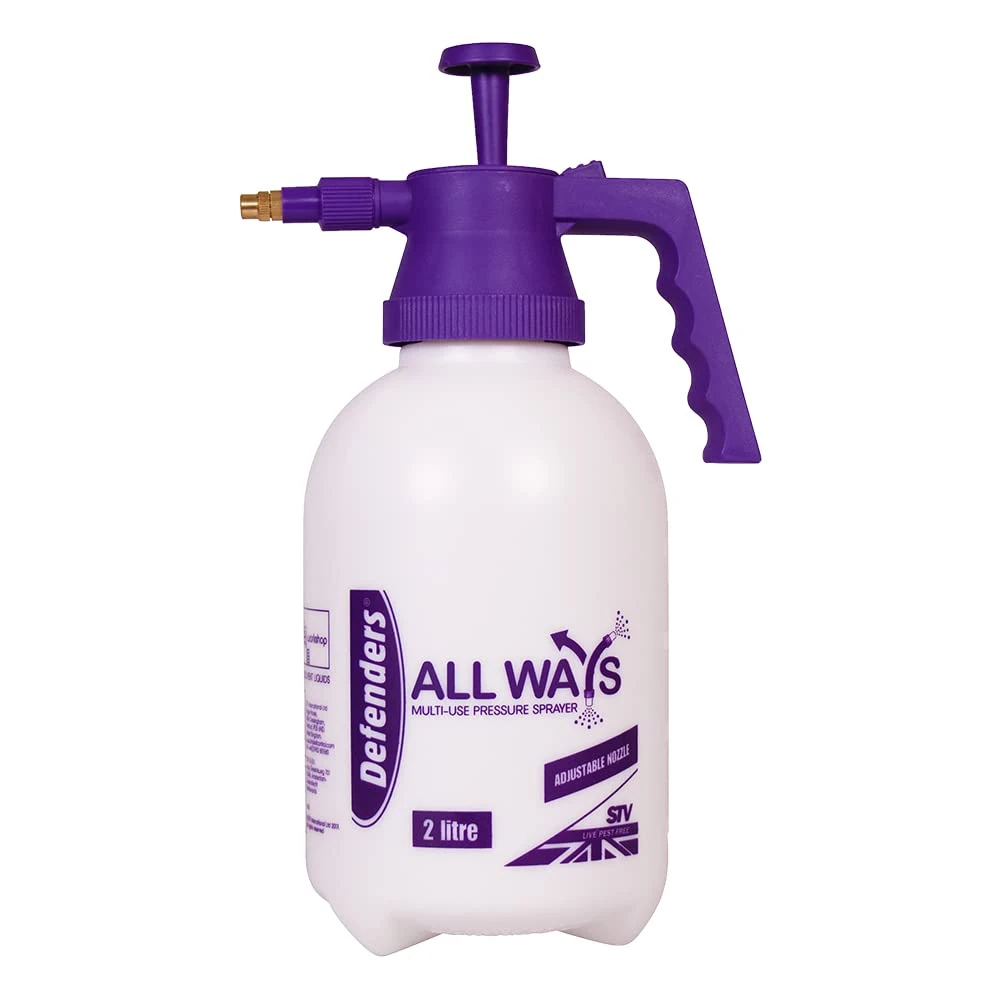 Defenders All Ways Multi-Use Pump Action Pressure Sprayer – 2L, Adjustable for Home & Garden Use - Indoor Plants, Cleaning, Outdoor, Garden, Fertilisers, Pesticides & Weed Killers