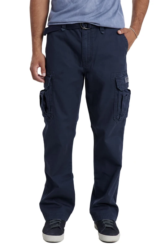 UNIONBAY Men's Survivor Iv Relaxed Fit Cargo Pant-Reg and Big and Tall Sizes Casual, True Navy, 50W x 30L
