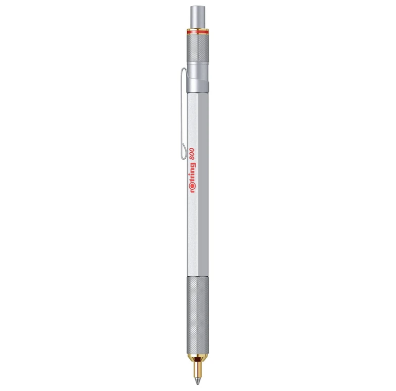 rOtring 800 Ballpoint Pen | Medium Point | Black Ink | Silver Barrel | Refillable
