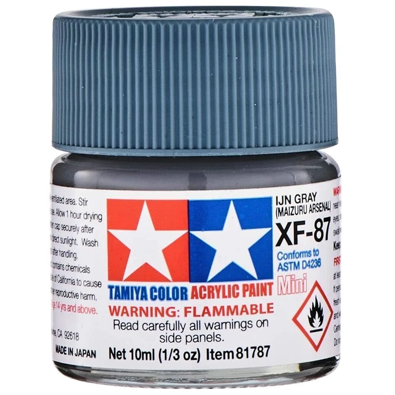 Tamiya XF-87 Ijn Matt Grey 10ml Acrylic Paint - Matte Finish for Ships