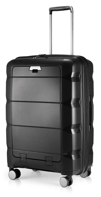 HAUPTSTADTKOFFER - Britz- Luggage Suitcase with Laptop Compartment Hard Shell Spinner Trolley 4 Wheel Case, TSA, 66 cm, 60 Liter, Black