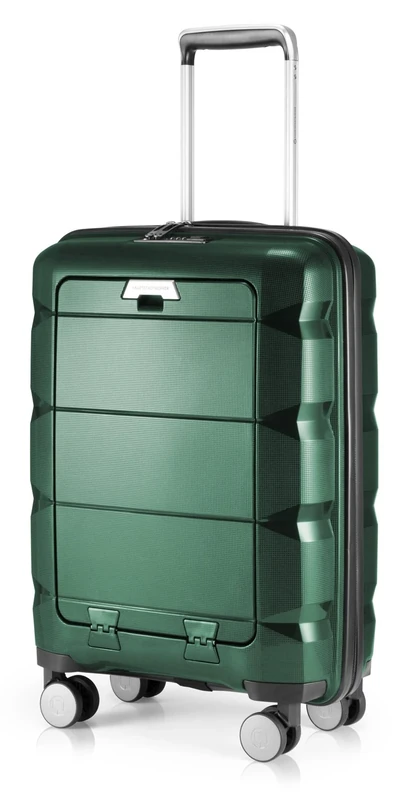 HAUPTSTADTKOFFER - Britz- Hand Luggage with Laptop Compartment Hard Shell Cabin Trolley 4 Wheel Case, TSA, 55 cm, 34 Liter, Dark Green