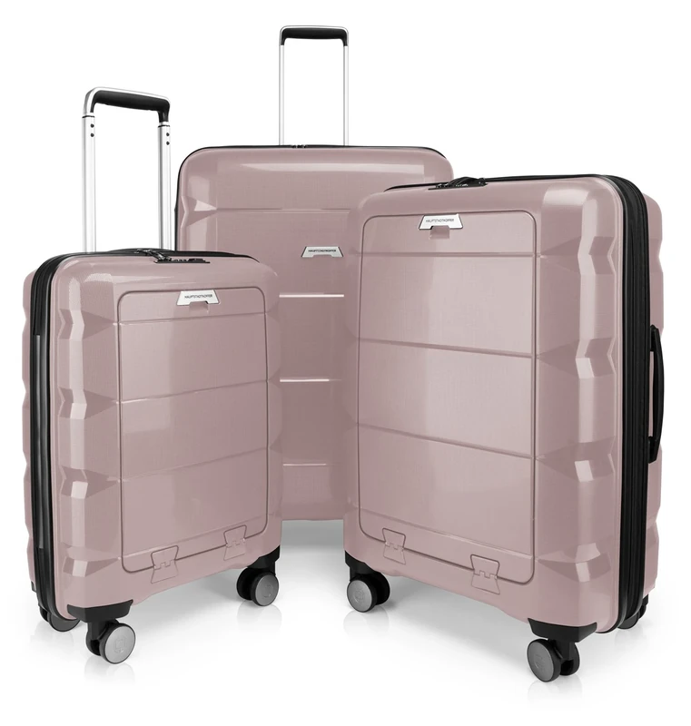 HAUPTSTADTKOFFER - Britz- Set of 3 Hard-Side Luggages Trolley Hardside Hard Shell Suitcase Expandable, TSA, (S, M & L), Old Pink