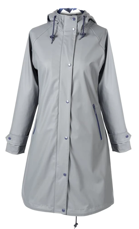 PFIFF Women's Rain Jacket Nace Waterproof Fleece Lining Jacket, Womens, Jacket, Regenmantel -Nace- wasserdicht Fleeceinnenfutter, grey, XS