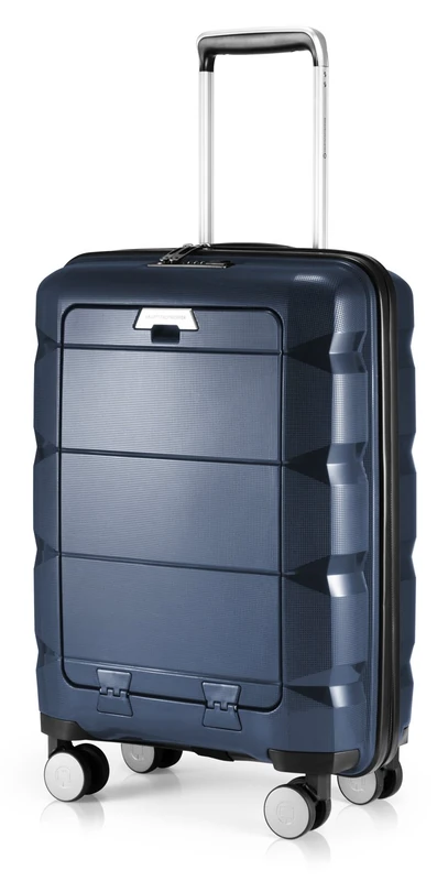 HAUPTSTADTKOFFER - Britz- Hand Luggage with Laptop Compartment Hard Shell Cabin Trolley 4 Wheel Case, TSA, 55 cm, 34 Liter, Dark Blue