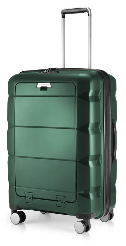 HAUPTSTADTKOFFER - Britz- Luggage Suitcase with Laptop Compartment Hard Shell Spinner Trolley 4 Wheel Case, TSA, 66 cm, 60 Liter, Dark Green
