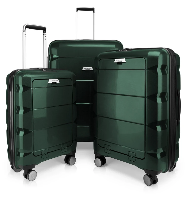 HAUPTSTADTKOFFER - Britz- Set of 3 Hard-Side Luggages Trolley Hardside Hard Shell Suitcase Expandable, TSA, (S, M & L), Dark Green
