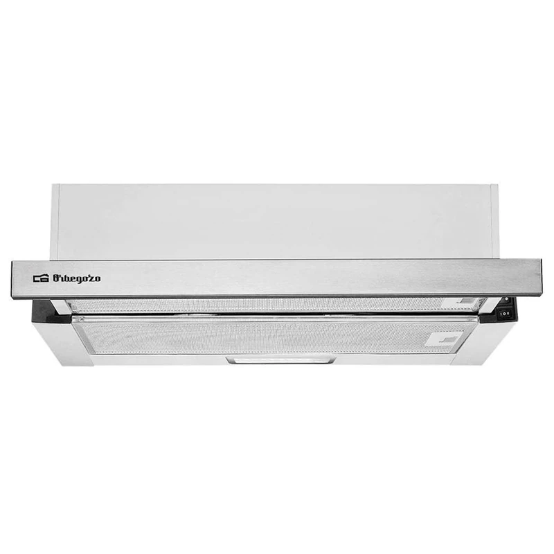 Orbegozo TL 07160 in Telescopic Extractor Hood 60 cm, Extraction Capacity 308.2 m3/h, 3 Power Levels, 2 Detachable Aluminium Filters, LED Lighting