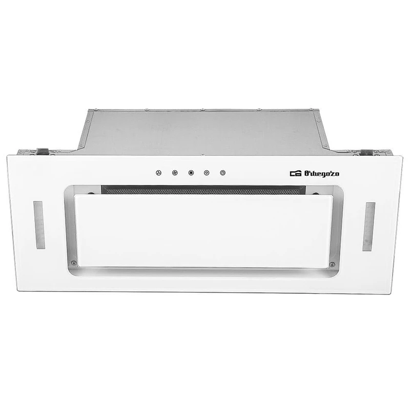 Orbegozo CA 09190 BL – Cassette Extractor Hood 90 cm, Class A, Front Tempered Glass White, Extraction 637.1 m3/h, 3 Power Levels, LED Lighting