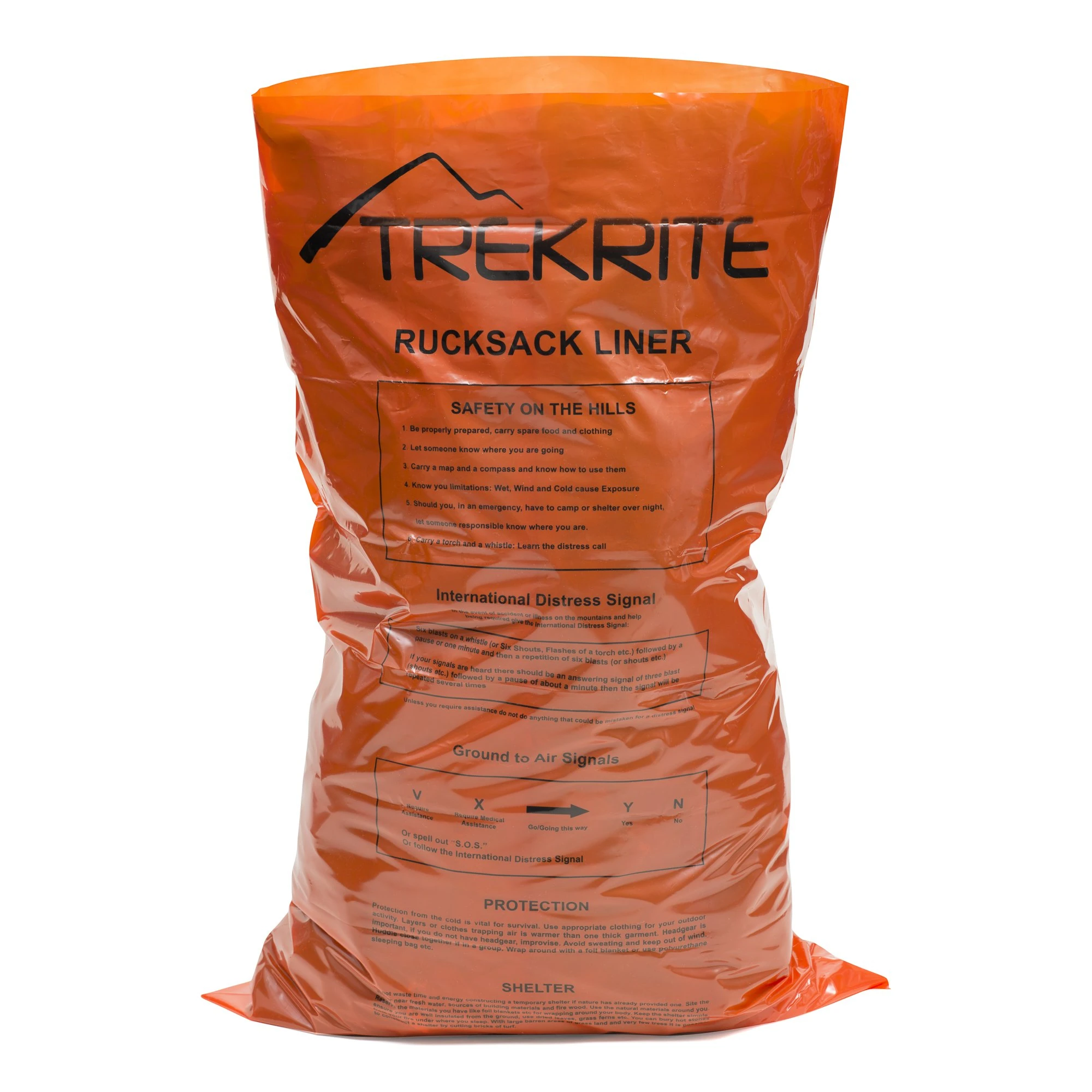 Trekrite Waterproof Rucksack Liner - Hi Vis Orange - for Hiking, Backpacking, Camping and D of E - One Size - Fits all Rucksacks up to 100 Litres