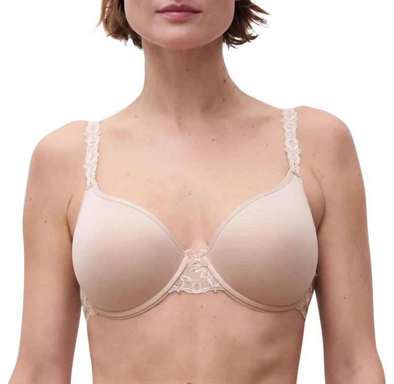 Chantelle Women's, CHAMPS ELYSEES, Covering Memory Bra, Women's lingerie, Off-white (Dune 97), 38 / 38C