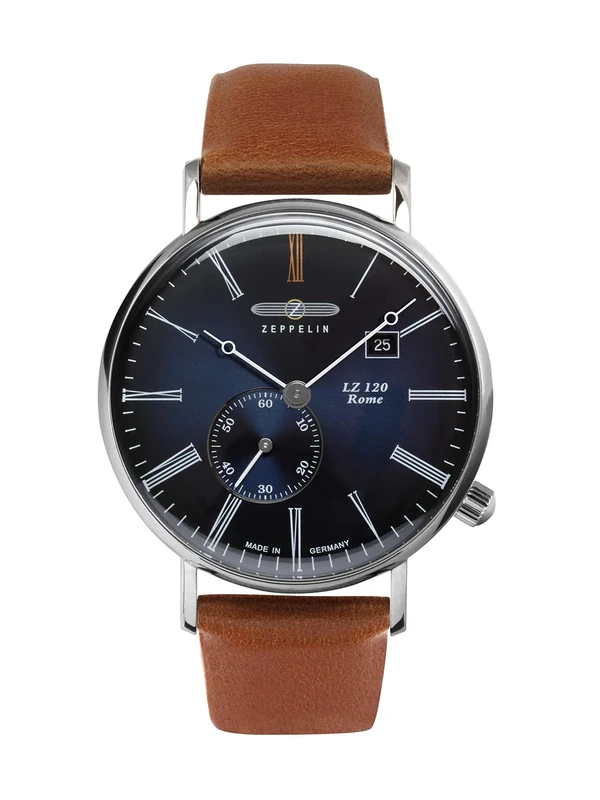 Zeppelin lz120 Rome Mens Analogue Swiss Quartz Watch with Leather Bracelet 7134-3 - Image 1