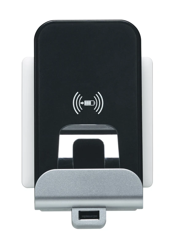 Legrand 753114 Qi-Wireless + USB Charging Station, Inductive Charger for Installation Sockets, for e.g. iPhone 8, iPhone 8 PLUS, Samsung Galaxy S8 and all Qi-Enabled Smartphones - Image 1