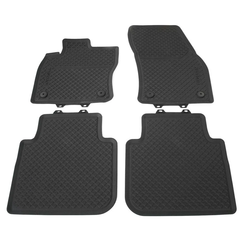 Volkswagen 5NL06150082V Premium Rubber Floor Mats v+h Rubber Mats 4 x All-Weather Mats Black with Tiguan Lettering