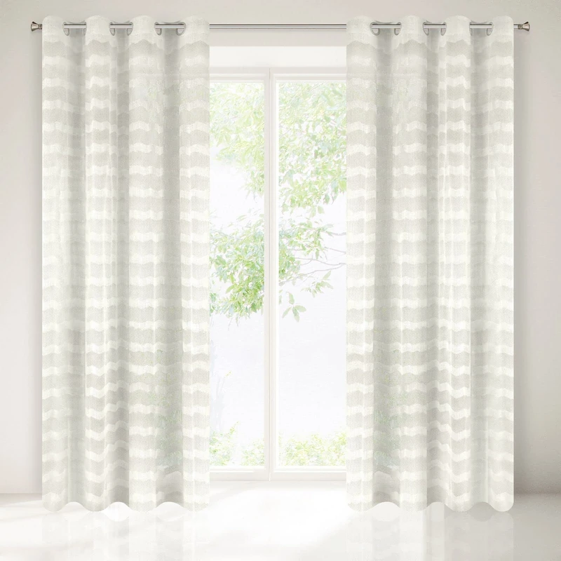 Eurofirany Curtain with Eyelets 140 x 250 cm Polyester Plain, Cream – 250 X 140 X 1 cm