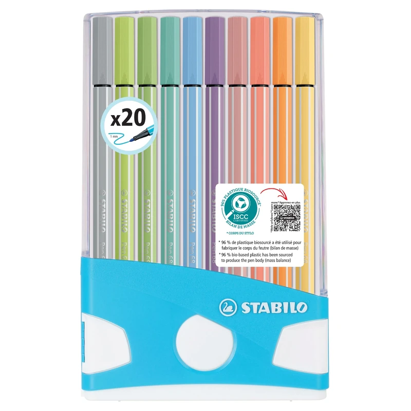 STABILO Pen 68 Drawing Pen Medium Point Colour parade pastel case 20 feutres Pastel