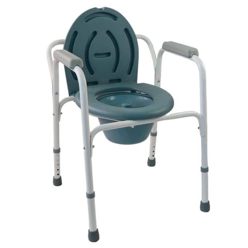 Mobiclinic®, Commode Toilet Chair, With lid, Removable bucket, Adjustable in 5 heights, Arroyo Model, Non-slip ferrules, Armrests, Supports up to 100 KG, Chair with toilet, Steel