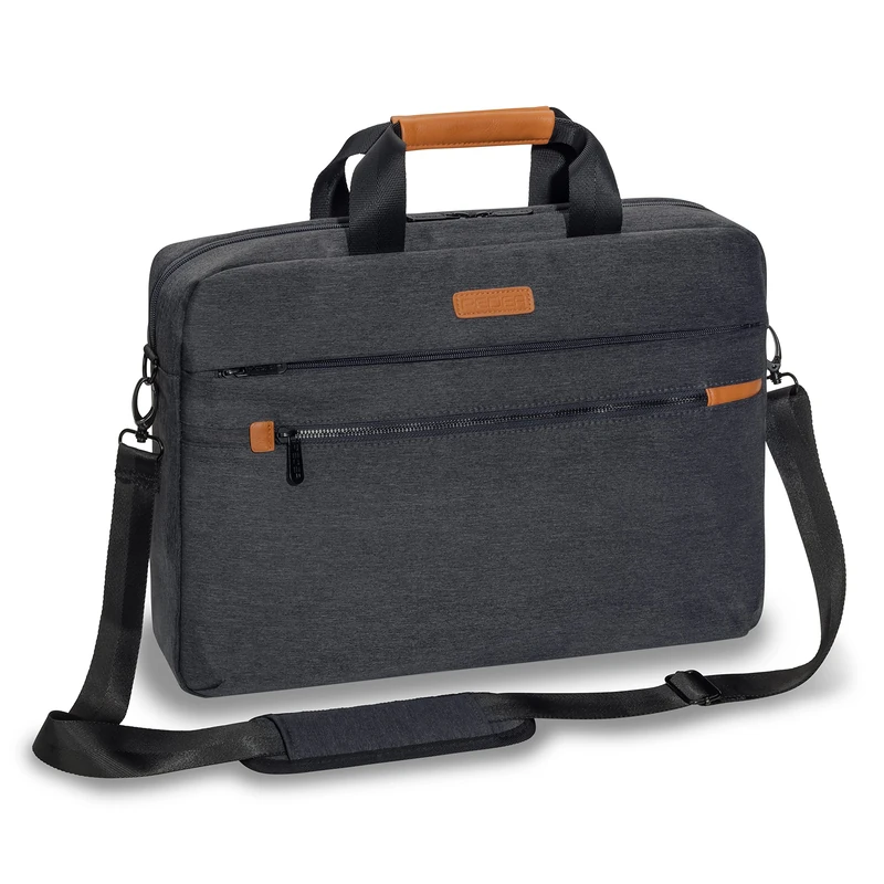 PEDEA laptop bag "Elegance Pro" bag for notebooks with screens up to 15.6 inches (39.6 cm); shoulder bag with shoulder strap and compartment for tablets up to 11 inches (27.96 cm), grey