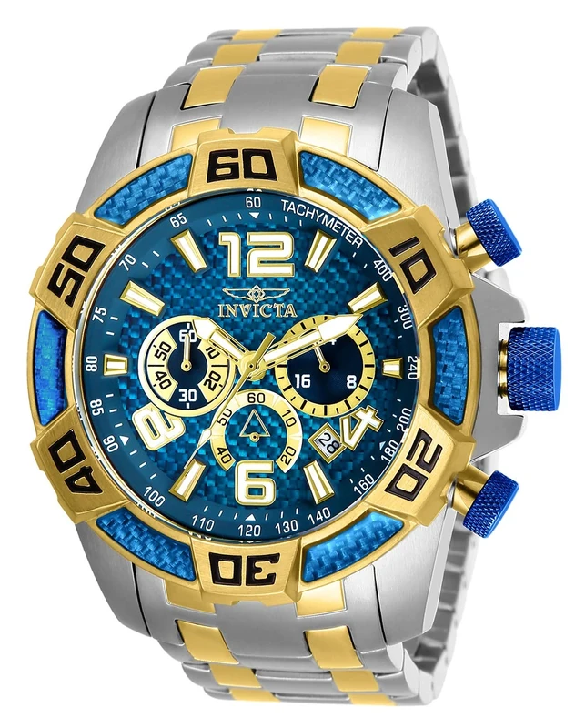 INVICTA Pro Diver - Scuba 25855 Men's Watch - Waterproof - Analogue - Quartz Movement - Stainless Steel with Blue dial - 50mm