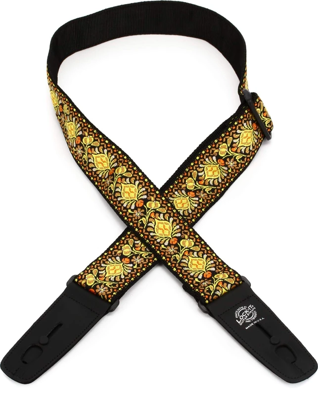Lock It LIS064 Guitar Strap - Classic Woven, Lemon Chill