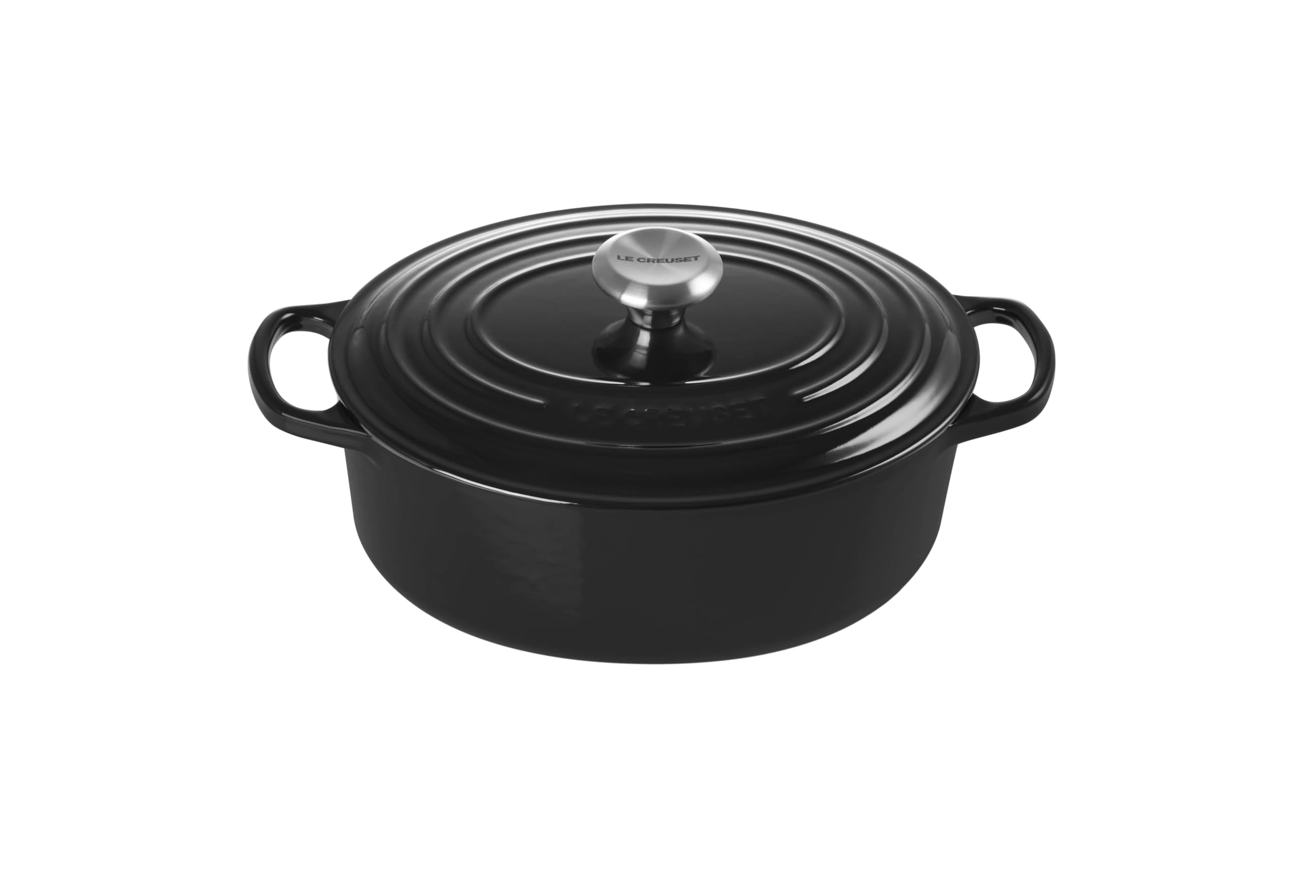 Le Creuset Signature Enamelled Cast Iron Casserole Dish with Lid - Oval, 27 cm, 4.1 Litres, Black Onyx, 21178271402430