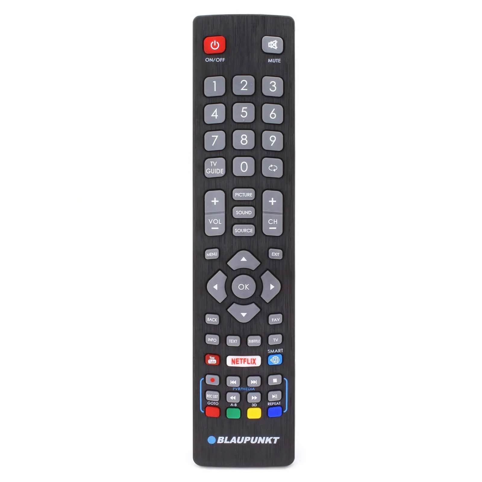 Original Blaupunkt tv remote Control for BLF/RMC/0008 Full HD LED 3D Smart LED TV Universal Remote Control with Netflix Youtube 3D Smart Buttons - No Setup Required
