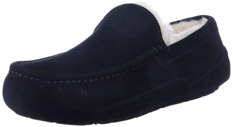 UGG Men's Ascot Slipper, Black, 10 UK