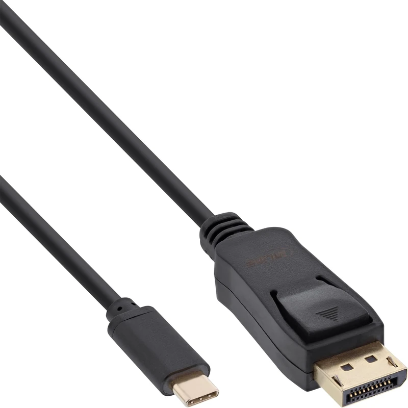 InLine 64123 3m USB C DisplayPort Black - Video Cable Adapter (3 m, USB C, DisplayPort, Male, Gold)