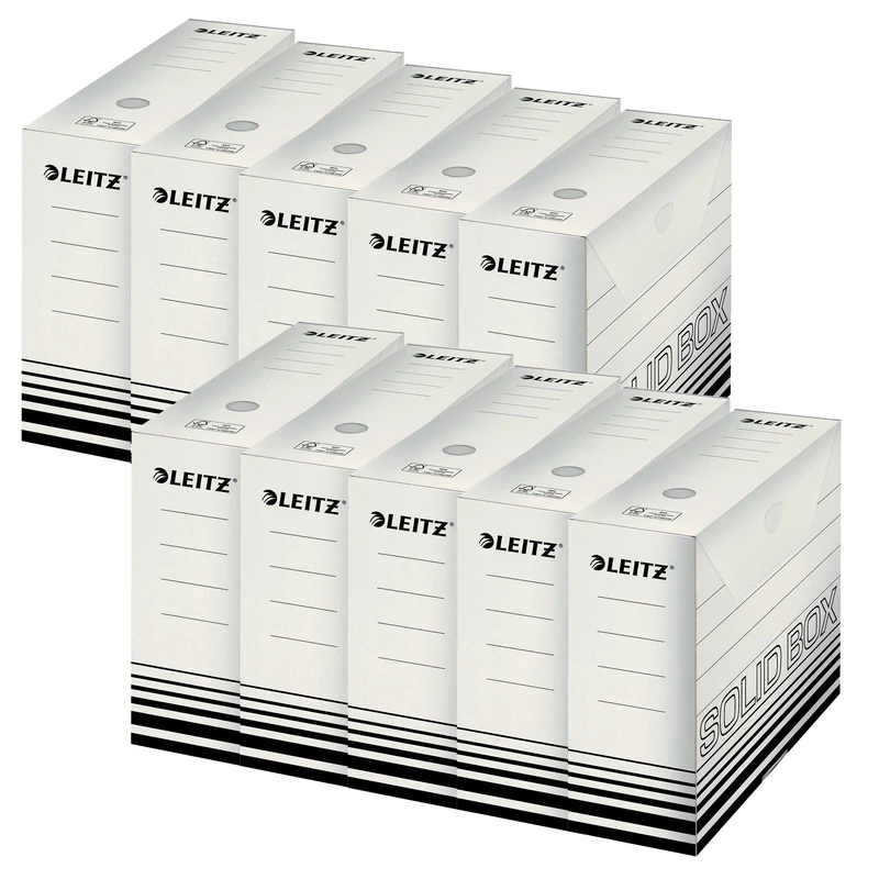 Esselte Leitz Small Storage Archive Box Solid 100 mm Corrugated Cardboard White