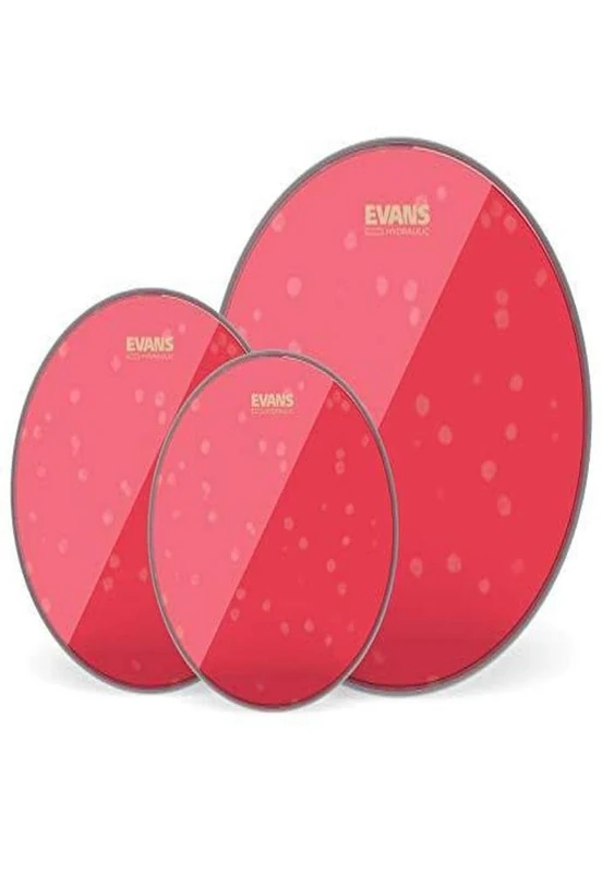Evans Drum Heads - Hydraulic Red Rock Pack (10 , 12, 16 Inch) with 14 Inch UV1 Coated Snare Head