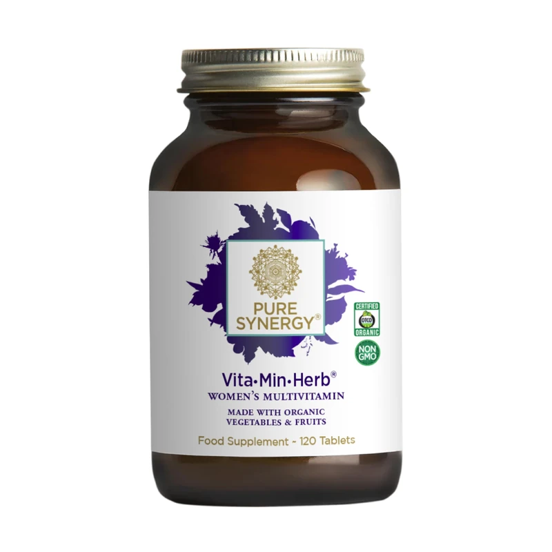 PURE SYNERGY Vita·Min·Herb for Women | Women’s Comprehensive Multivitamin Supplement | Made with Organic Whole Food Non-GMO & Vegan Ingredients | Supports Energy & Immune Health (120 Tablets) - Image 1