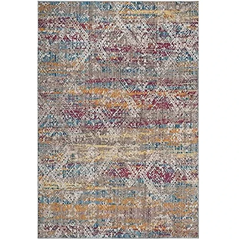 Safavieh Trendy New Transitional Indoor Woven Rectangle Area Rug, Bristol Collection, BTL344, in Fuchsia / Light Grey, 183 X 274 cm for Living Room, Bedroom or Any Indoor Space