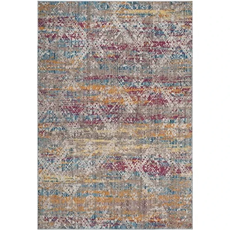Safavieh Trendy New Transitional Indoor Woven Rectangle Area Rug, Bristol Collection, BTL344, in Fuchsia / Light Grey, 155 X 229 cm for Living Room, Bedroom or Any Indoor Space