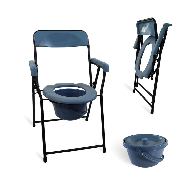 Mobiclinic, Timón, WC Chair or Toilet Chair for the Handicapped, Seniors, Handicapped, Foldable, Armrests, Ergonomic Seat, Anti-Slip Rubber Tips