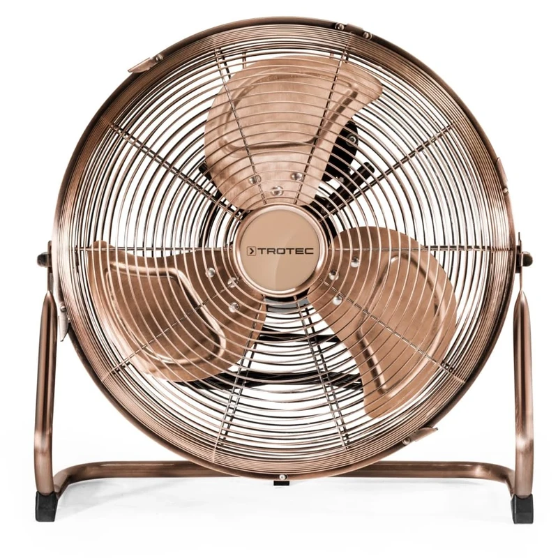 TROTEC Floor Fan TVM 13, Quiet Fan, 44 Watt, 3 Fan Levels, 100° Tilt Angle, 35 cm Blade Diameter, Tilt-Resistant Stand, Copper