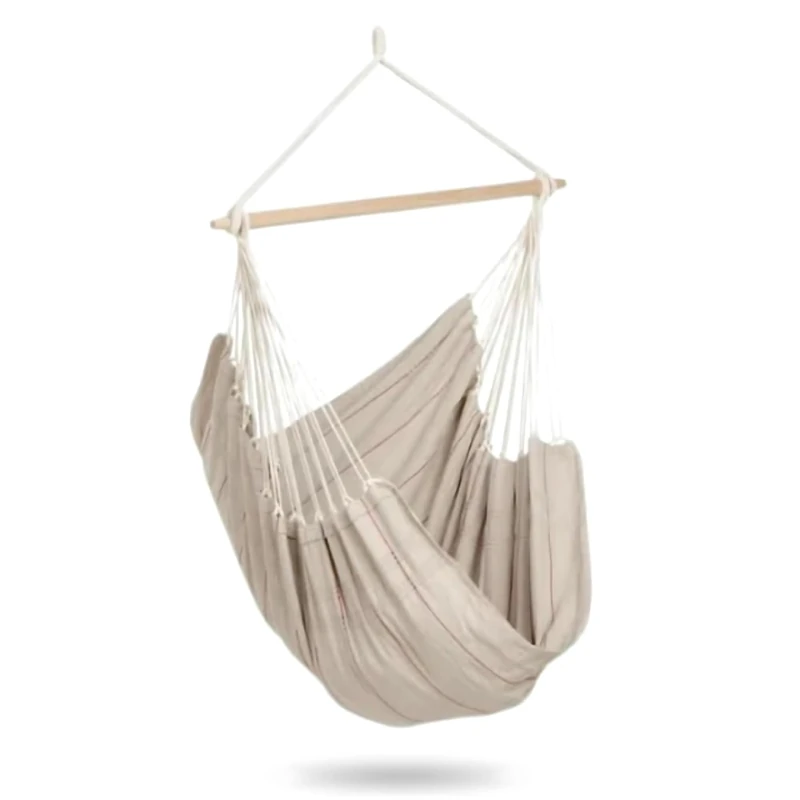 AMAZONAS XL Hanging Chair with Beech Wood Bar - Light Beige