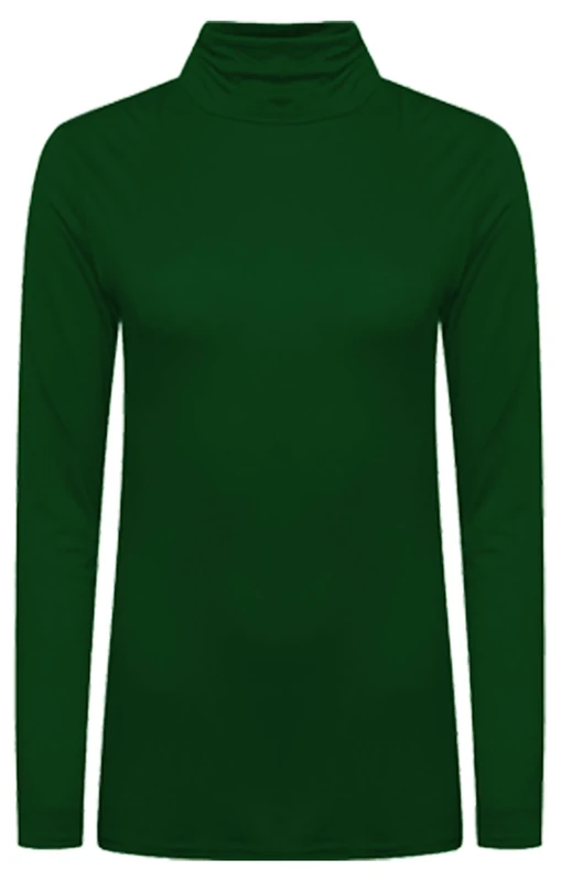 Candid Styles Womens Ladies Polo Roll Neck Long Sleeve Turtle Neck Plain Jumper Top 8 26, M/L 12-14, Bottle Green…