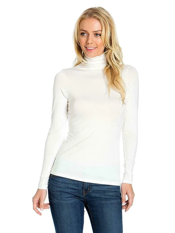 Candid Styles Womens Ladies Polo Roll Neck Long Sleeve Turtle Neck Plain Jumper Top 8 26, M/L 12-14, Cream…