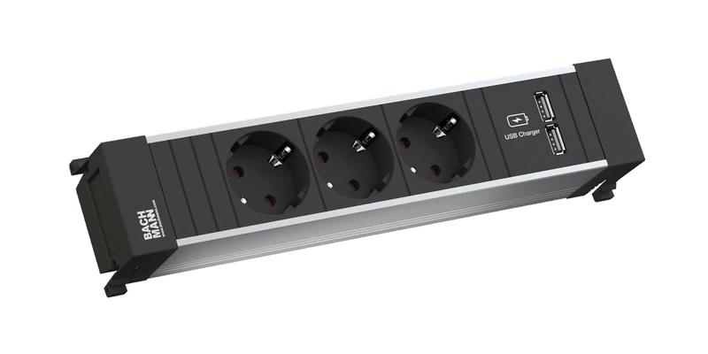 Bachmann Power Frame Medium 3x Protective Contact 1x USB Charger
