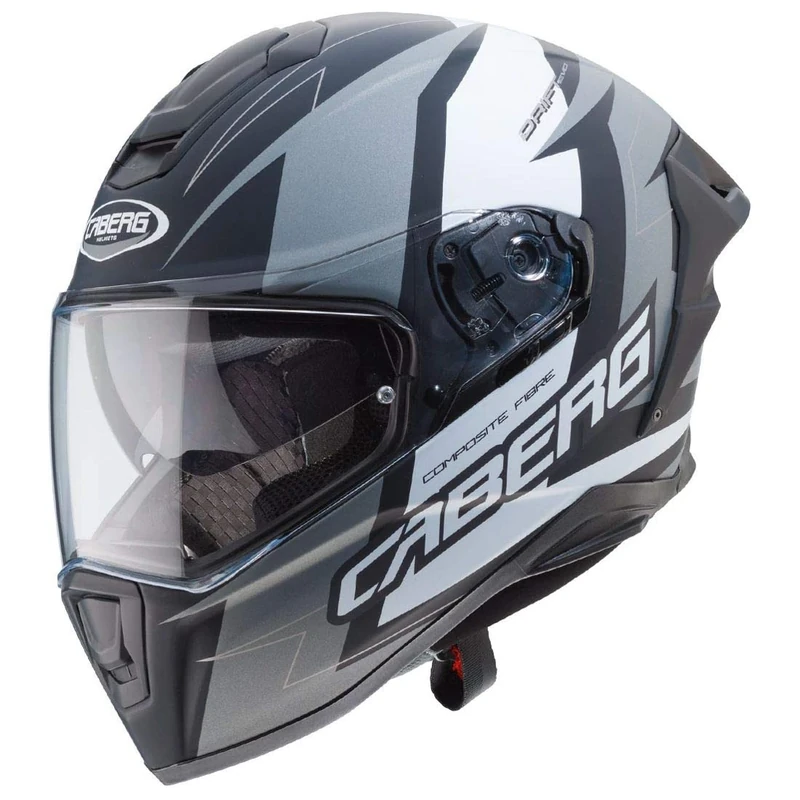 CABERG Evo Drift Helmet, Matt Black/Anthracite/White, Size S - Image 1